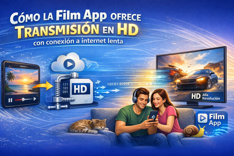 Cómo la Film App ofrece transmisión en HD con conexión a internet lenta.
